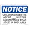 Signmission Sign, 10" H, 14" W, Plastic, Children Under Age Of Pool Spa Sign, Landscape, 1014-L-15340 OS-NS-P-1014-L-15340 - alternate 1